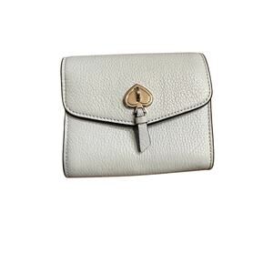 Kate Spade Marti Small Flap Bifold Wallet Light Blue Pebbled Leather